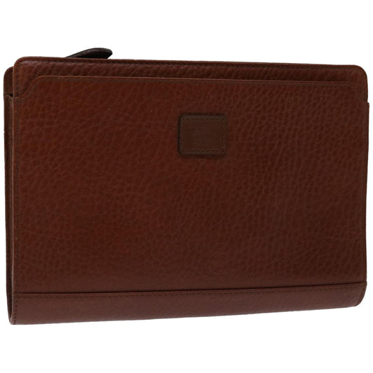 Burberry Brand Leather Brown Clutch Bag Style 3