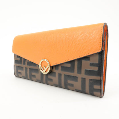 FENDI Zucca Baguette Continental Wallet 8M0251 Brown Orange 8M0251 Rovelle Bags