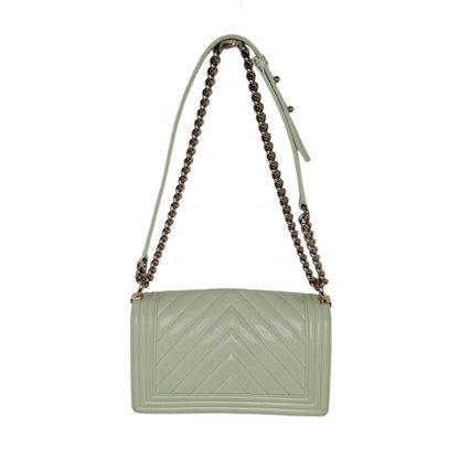 Chanel bag Caviar Chevron Quilted Medium Boy Flap Light Green Rovelle Bags