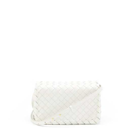 Bottega Veneta Crossbody Purse Intrecciato White
