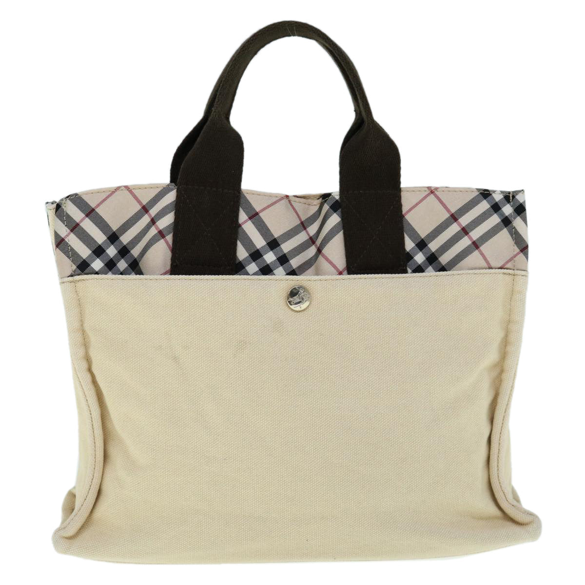 Burberry Label Brand Canvas Blue Handbag Style 7