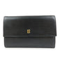 FENDI Embossed Leather Long Flap Wallet Black 30858 Rovelle Bags