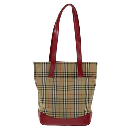 Burberry Haymarket Brand Canvas White Tote Bag
