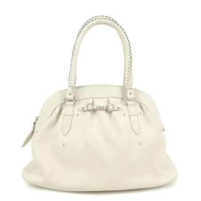 Christian Dior Leather Shoulder Bag Hand Bag White 10-Ru-0037 Rovelle Bags
