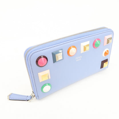 FENDI Plexiglass Studs Round Zippy Long Wallet Light Blue 8M0299 Rovelle Bags