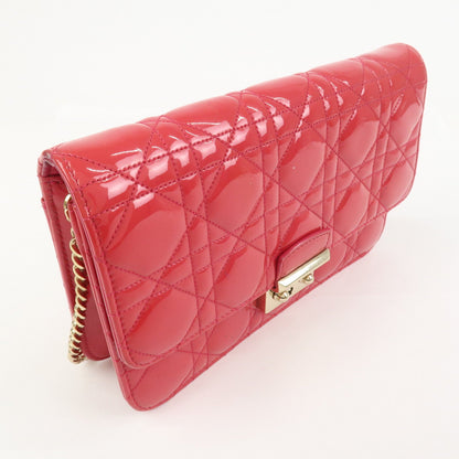 Christian Dior Cannage New Lock Patent Leather Chain Shoulder Bag Rovelle Bags