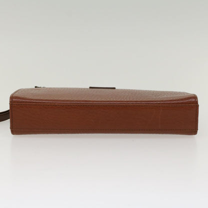 Burberry Brand Leather Brown Clutch Bag Style 6