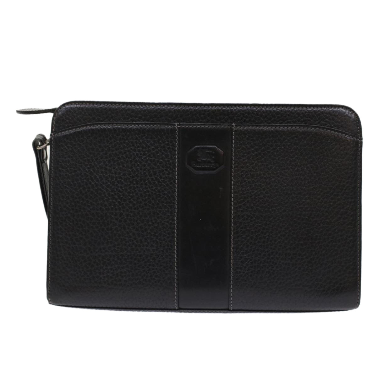 Burberry Brand Leather Black Clutch Bag Style 12
