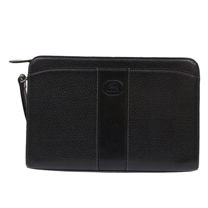 Burberry Brand Leather Black Clutch Bag Style 12