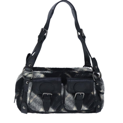 Burberry Blue Label Black Wool Shoulder Bag ( )