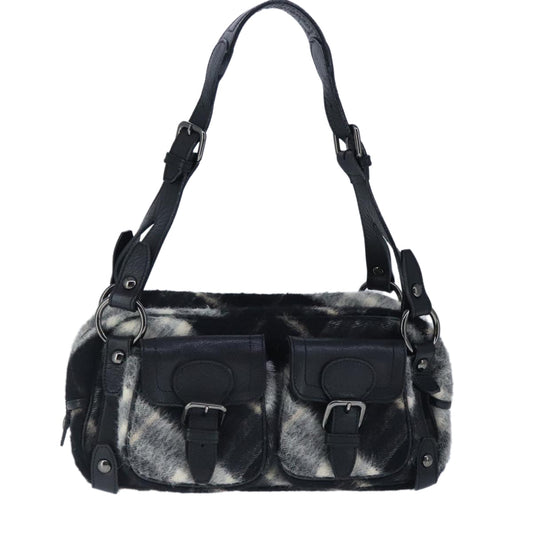 Burberry Blue Label Black Wool Shoulder Bag ( )