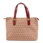 FENDI Zucchino Canvas Leather Tote Bag Hand Bag Beige Red 8BH134 Rovelle Bags