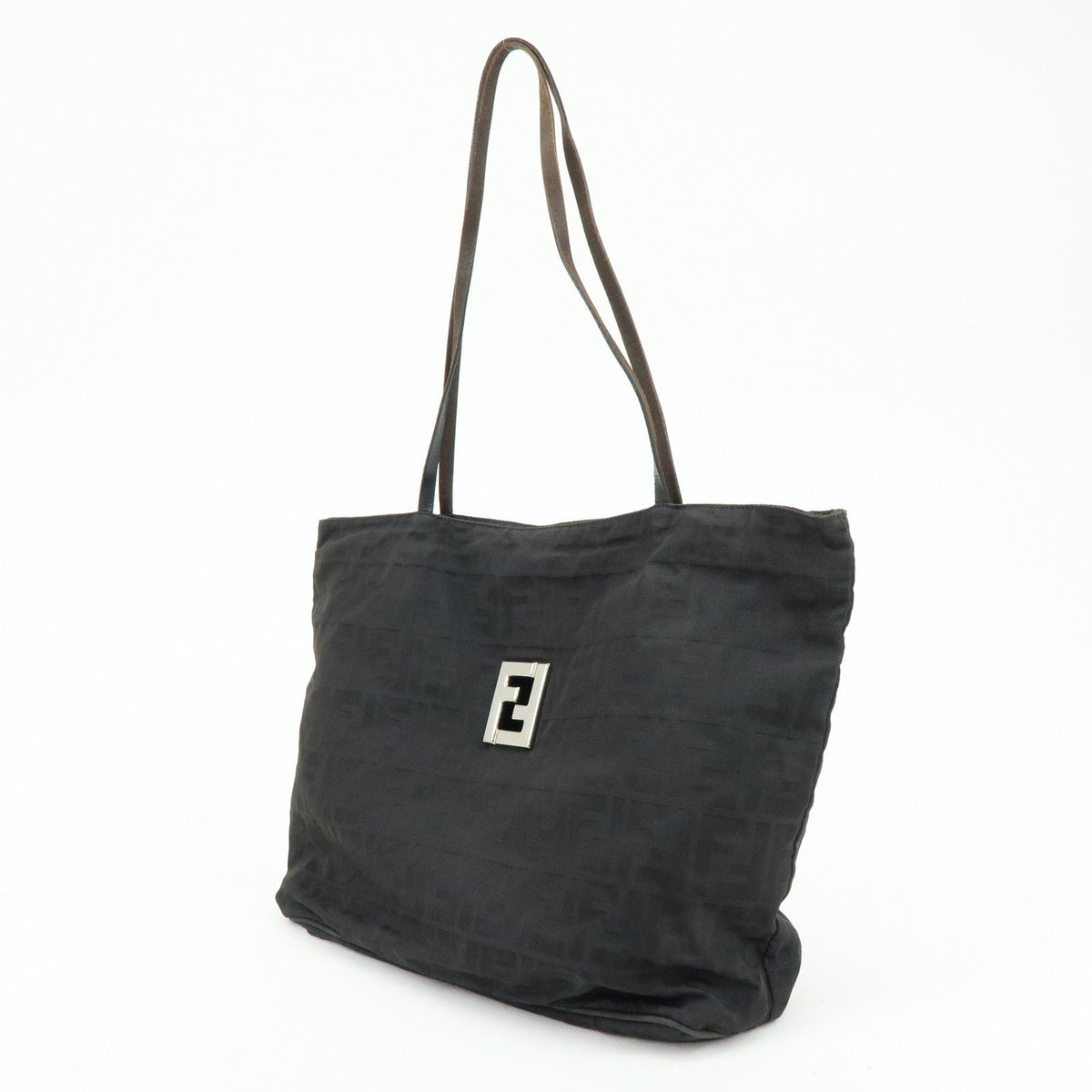 FENDI Zucca Canvas Leather Tote Bag Shoulder Bag Black 15785 Rovelle Bags