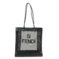 FENDI Mesh Leather Tote Bag Shoulder Bag Black Gold Hardware 259647 Rovelle Bags