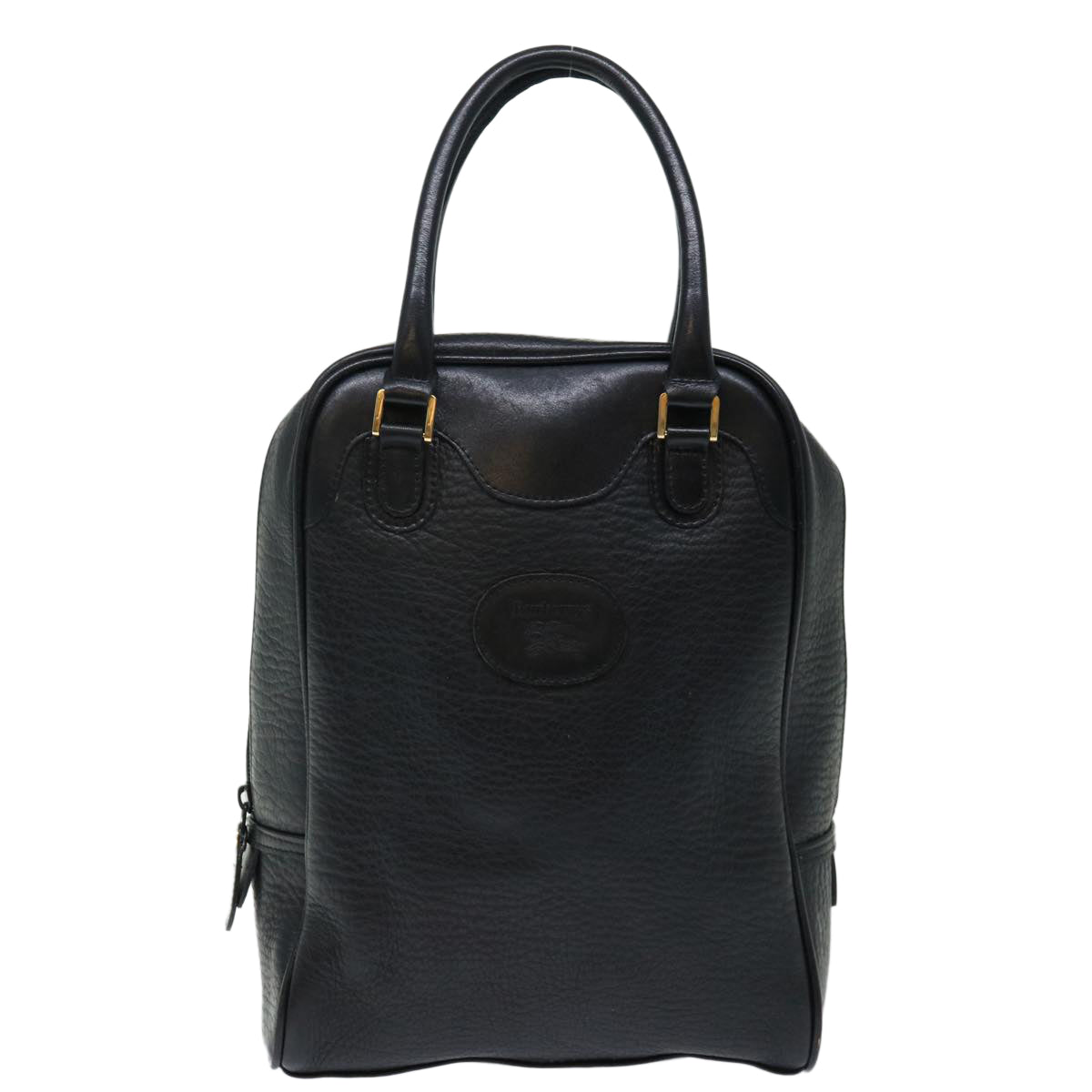 Burberry Logo Brand Leather Black Handbag