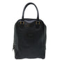 Burberry Logo Brand Leather Black Handbag