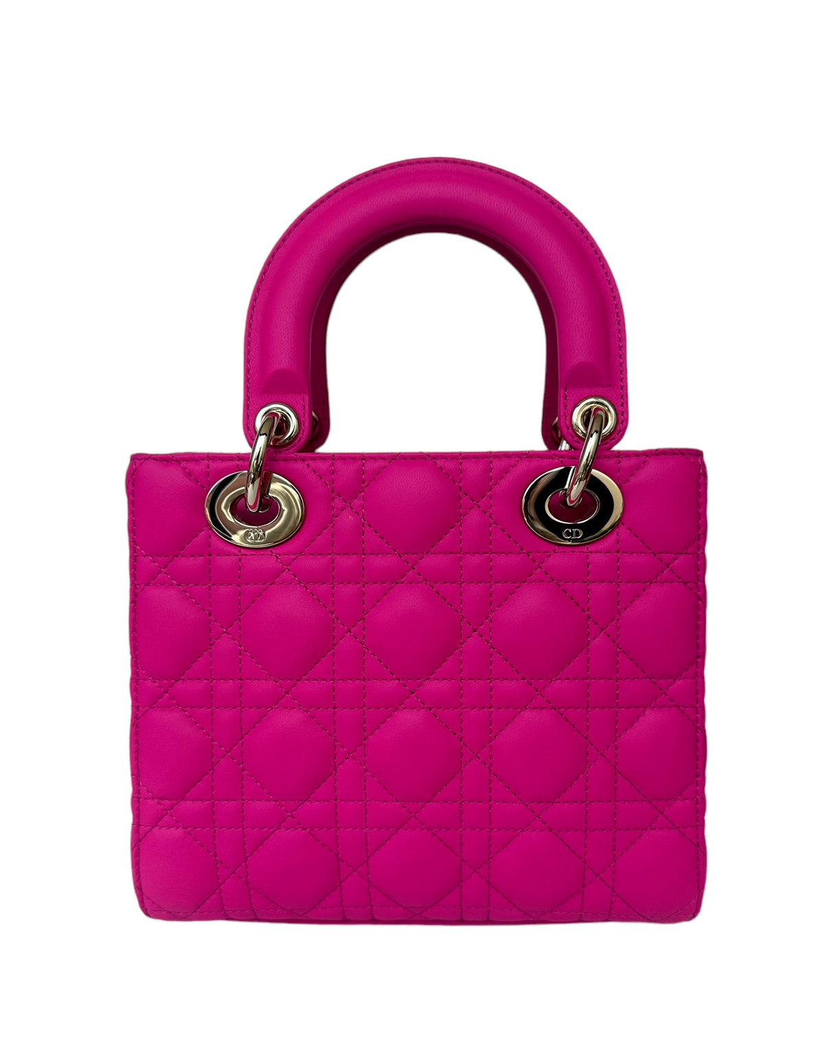 Christian Dior 2023 Rani Pink Leather Cannage Quilted My Abcdior Small Lady Dior Bag Rovelle Bags