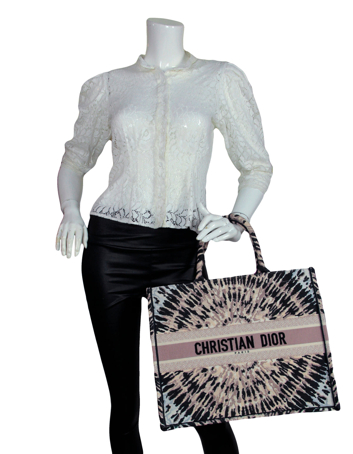 Christian Dior Canvas Embroidered Tie Dye Book Tote Bag Rovelle Bags
