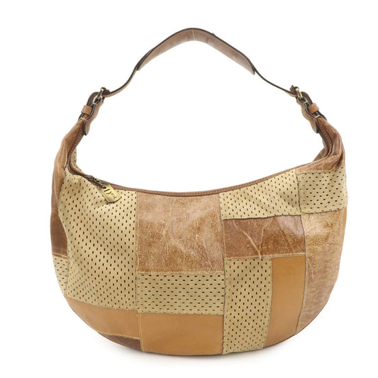Christian Dior Leather Shoulder Bag Hand Bag Brown Beige Rovelle Bags