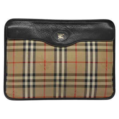 Burberry Nova Check Beige Canvas Clutch Bag ( )