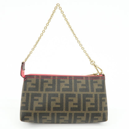FENDI Zucca Print PVC Chain Accessory Pouch Hand Bag Pink 8BR592 Rovelle Bags