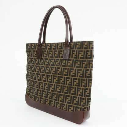FENDI Zucca Canvas Leather Tote Bag Shoulder Bag Brown 16329 Rovelle Bags