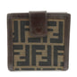 FENDI Zucca Canvas Leather Bi-fold Wallet Brown Black 01695 Rovelle Bags
