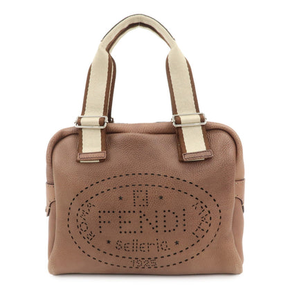 FENDI Selleria Leather Canvas Hand Bag Shoulder Bag Brown 8BL093 Rovelle Bags