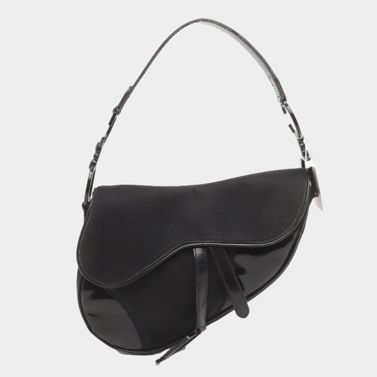 Dior Saddle So Black Fabric and Patent Leather Shoulder Bag Rovelle Bags