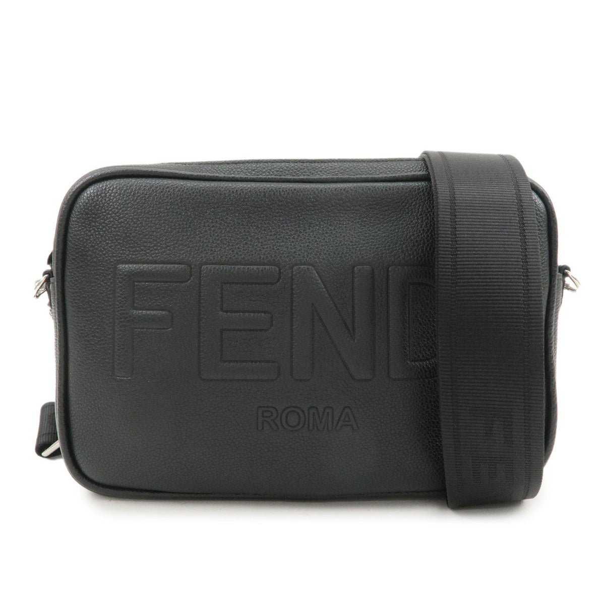 FENDI Logo Leather Camera Case Shoulder Bag Black 7M0286 Rovelle Bags
