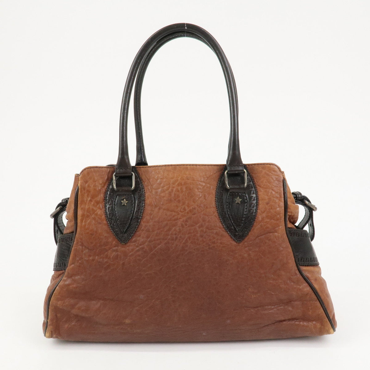 FENDI Etonico Logo Leather Tote Bag Shoulder Brown 8BN162 Rovelle Bags