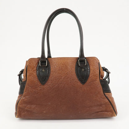 FENDI Etonico Logo Leather Tote Bag Shoulder Brown 8BN162 Rovelle Bags
