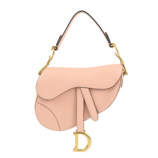 Christian Dior Cd Logo Leather Saddle Bag Mini Hand Bag Pink Rovelle Bags