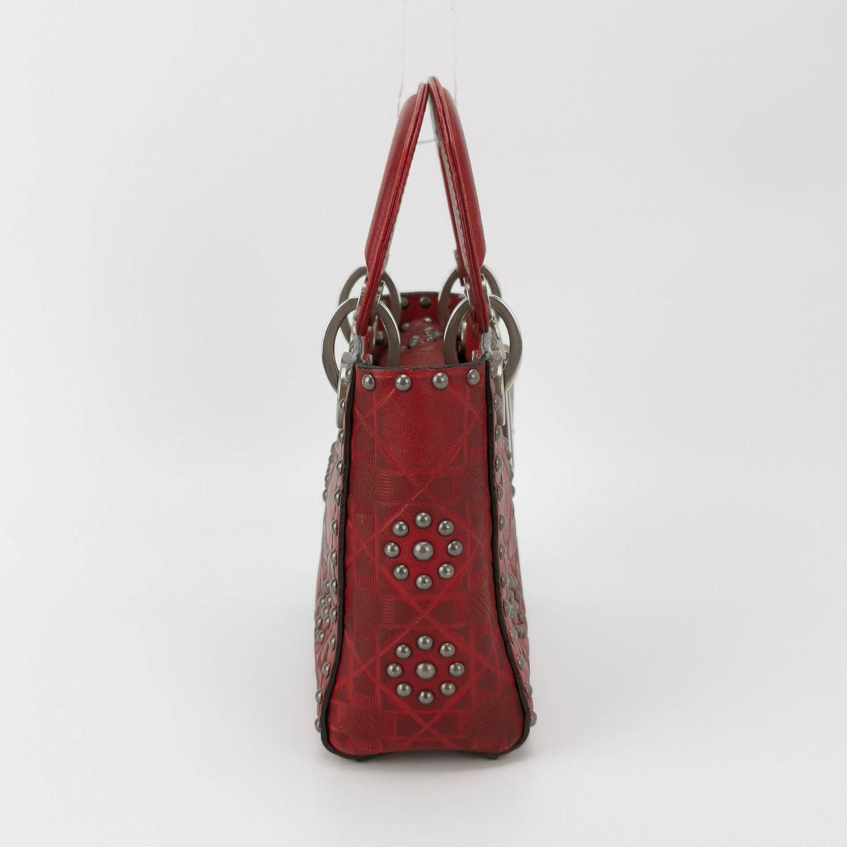 Lady Dior Mini Red Studded Flower Bag 2017 Dior Cruise Collection Rovelle Bags