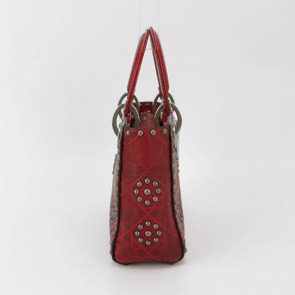 Lady Dior Mini Red Studded Flower Bag 2017 Dior Cruise Collection Rovelle Bags