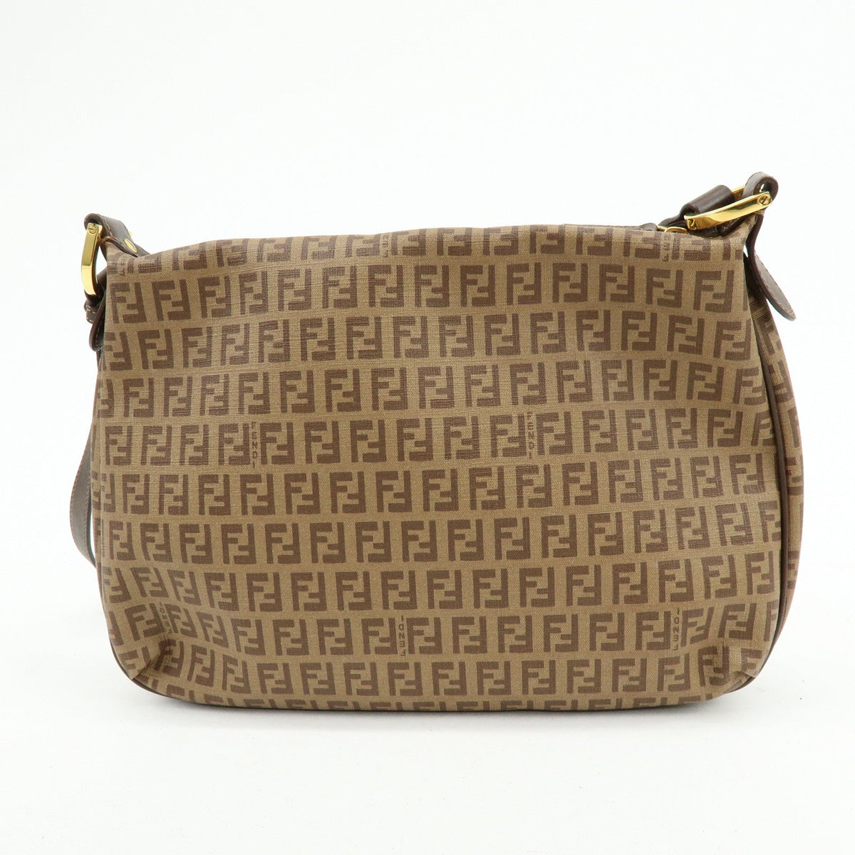 FENDI Zucchino PVC Leather Shoulder Bag Crossbody Bag Brown 8BT206 Rovelle Bags