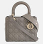 Lady Dior Grey Medium Lambskin Cannage Leather Handbag ABC Strap Rovelle Bags