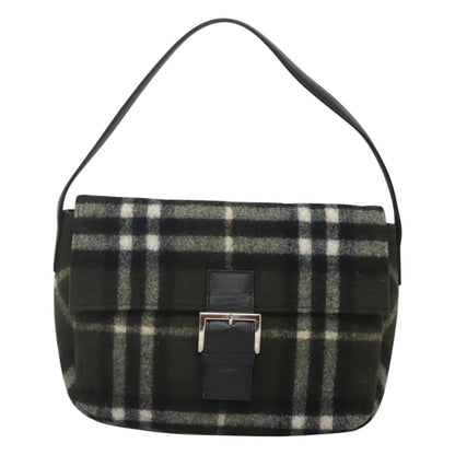 Burberry Nova Check Khaki Wool Shoulder Bag ( )