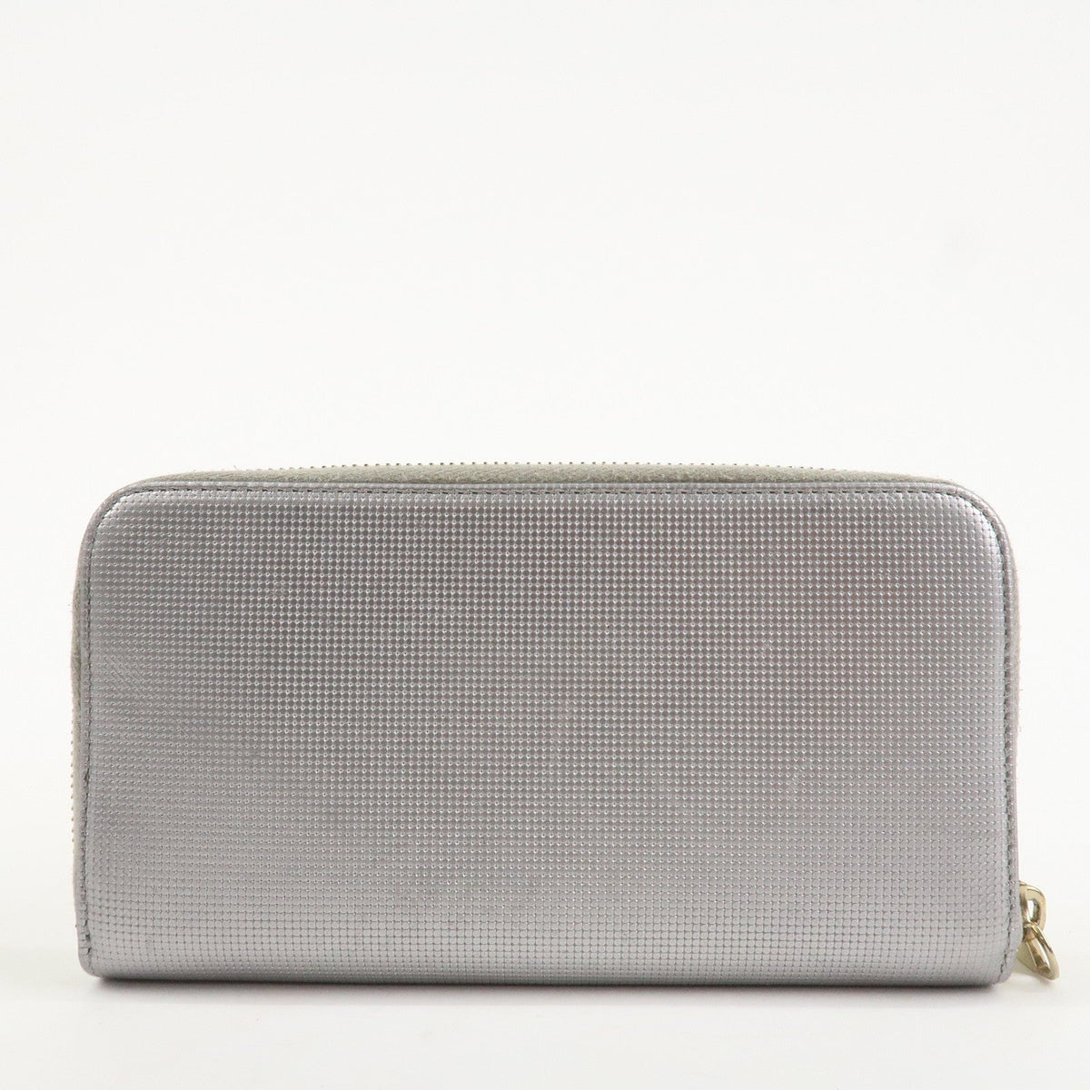 FENDI Leather Round Zippy Long Wallet Silver 8M0024 Rovelle Bags