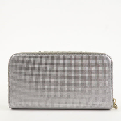 FENDI Leather Round Zippy Long Wallet Silver 8M0024 Rovelle Bags