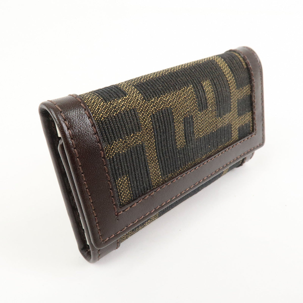 FENDI Zucca Canvas Leather 6 Ring Key Case Key Holder Brown 10163 Rovelle Bags