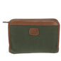 Burberry Brand Canvas Green Clutch Bag