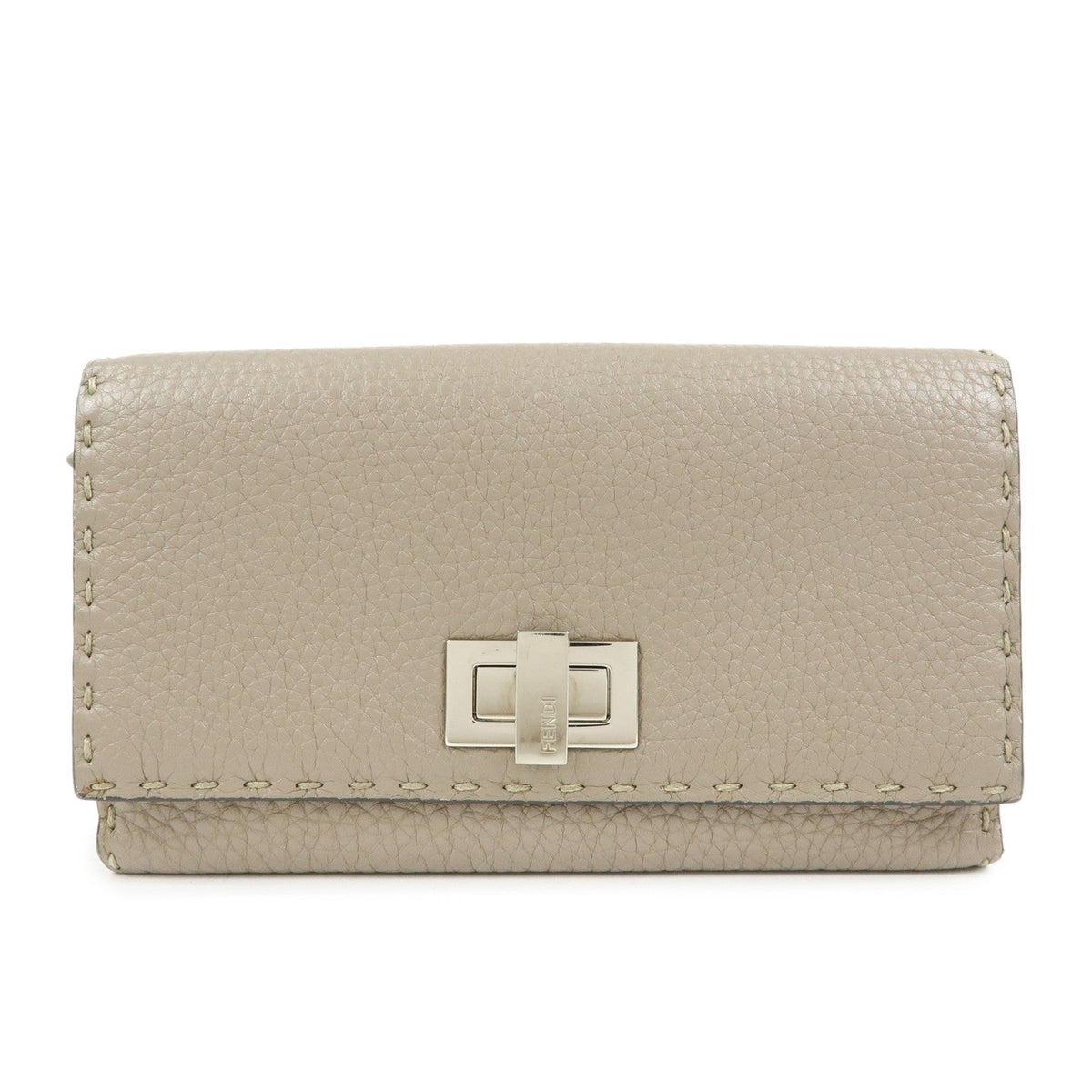 FENDI Seleria Peekaboo Leather Continental Wallet Grey 8M0308 Rovelle Bags
