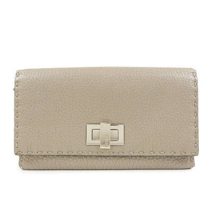 FENDI Seleria Peekaboo Leather Continental Wallet Grey 8M0308 Rovelle Bags