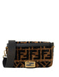Fendi Brown Monogram Sheepskin Baguette NM Bag w/ Two Straps Rovelle Bags