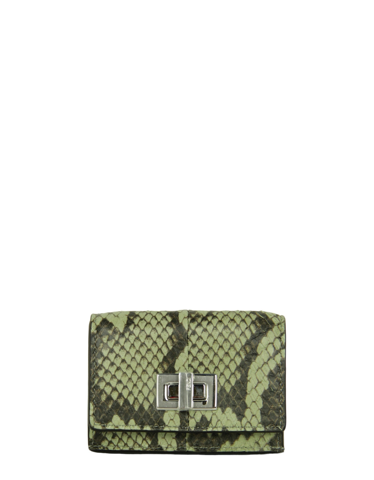 Fendi Green Tea Python Micro Trifold Wallet Rovelle Bags