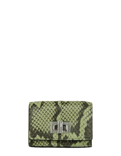 Fendi Green Tea Python Micro Trifold Wallet Rovelle Bags