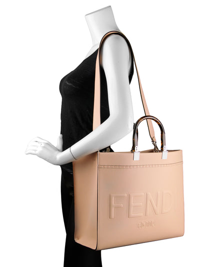 Fendi Light Rose Leather Plexiglass Medium Fendi Sunshine Shopper Tote Bag Rovelle Bags