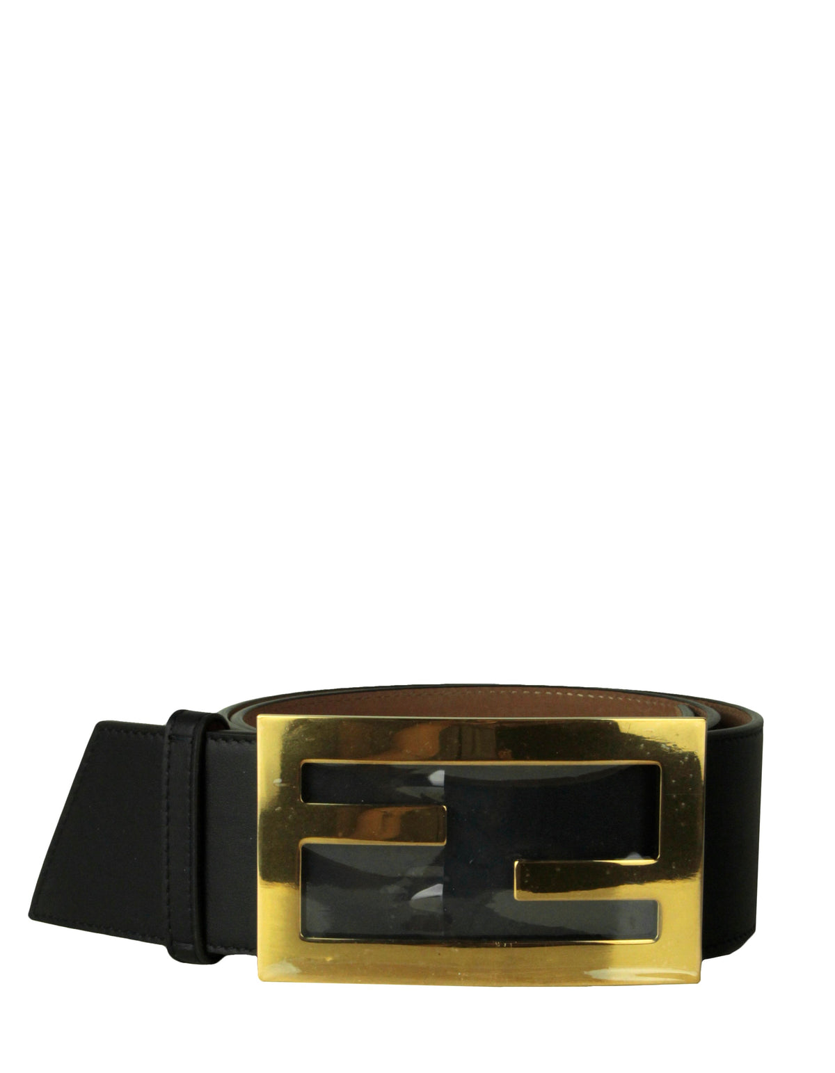 Fendi NWT Black Leather Wide Logo Belt sz 85/34" Rovelle Bags