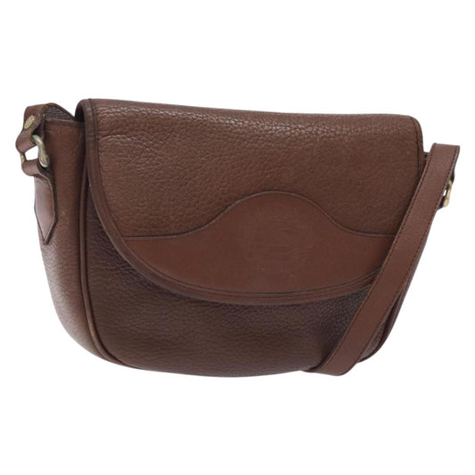 Burberry Brown,Gold Leather Shoulder Bag ( )